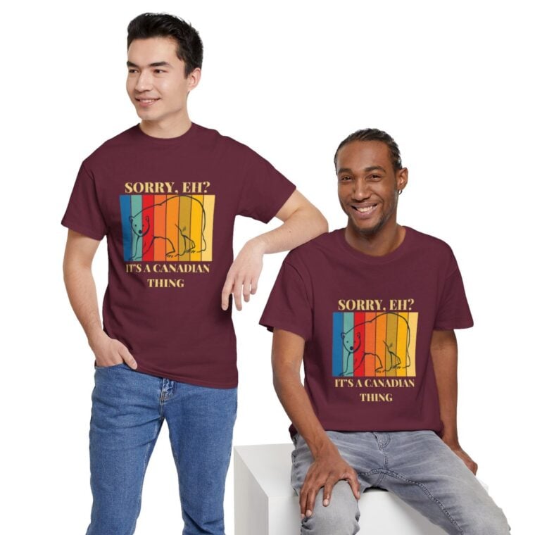 Sorry Eh? It's A Canadian Thing: Unisex Heavy Cotton Tee - Image 26