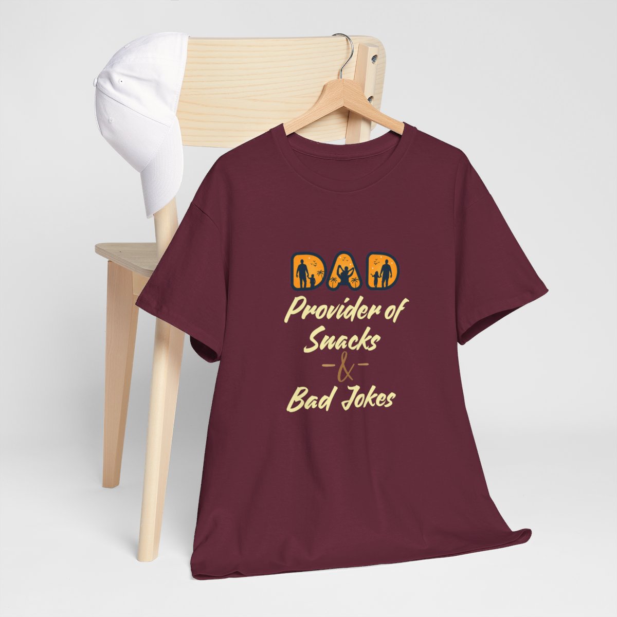 Dad: Provider of Snacks & Bad Jokes: Unisex Heavy Cotton Tee - Image 8