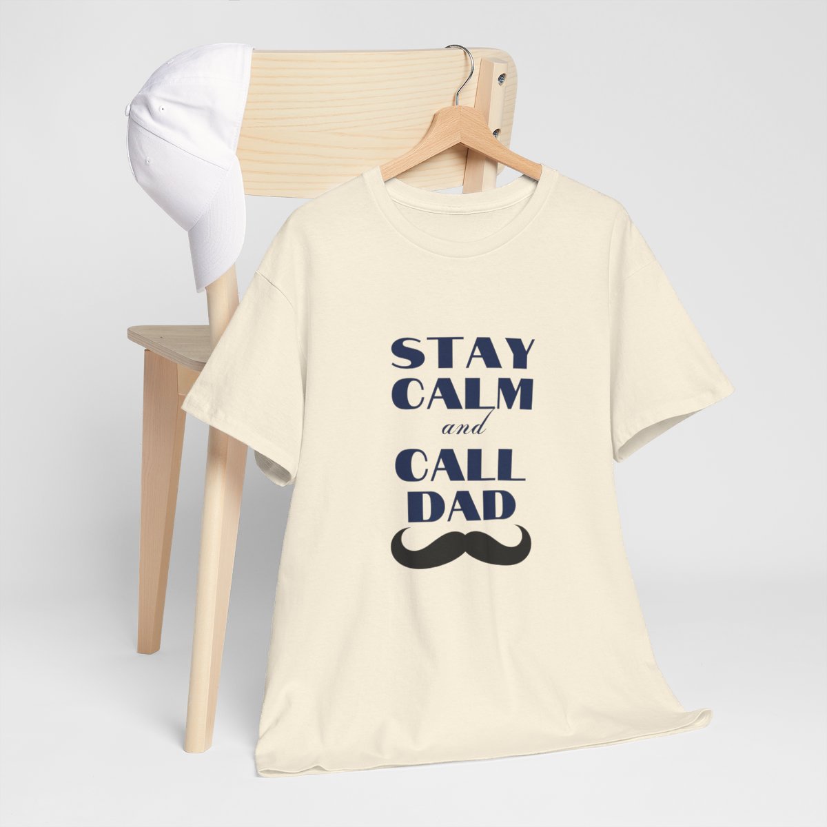 Stay Calm & Call Dad: Unisex Heavy Cotton Tee 117 Stay Calm & Call Dad: Unisex Heavy Cotton Tee - Image 117