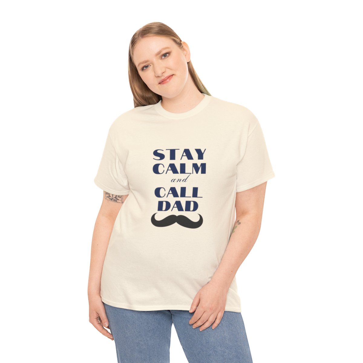 Stay Calm & Call Dad: Unisex Heavy Cotton Tee 120 Stay Calm & Call Dad: Unisex Heavy Cotton Tee - Image 120