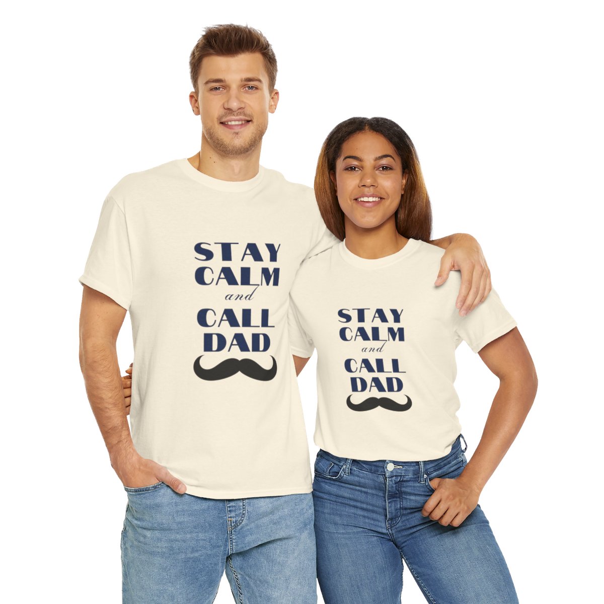 Stay Calm & Call Dad: Unisex Heavy Cotton Tee 132 Stay Calm & Call Dad: Unisex Heavy Cotton Tee - Image 132