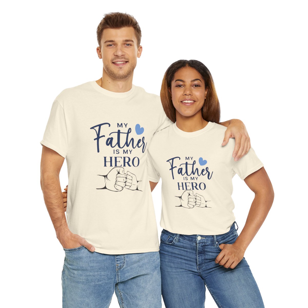 My father is my hero: Unisex Heavy Cotton Tee - Image 109