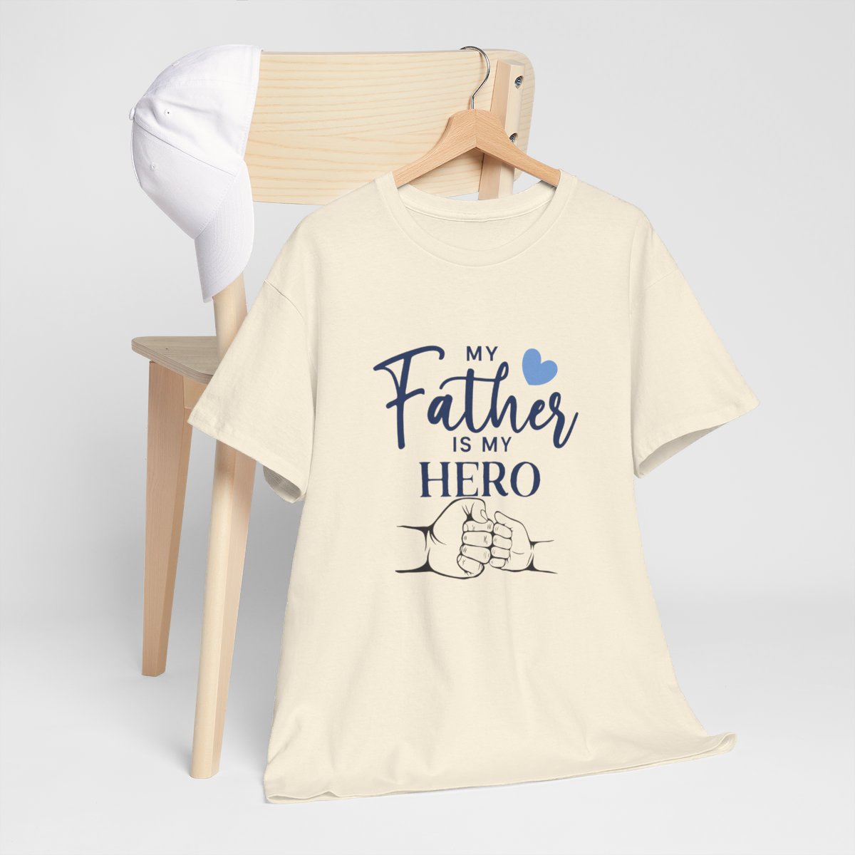 My father is my hero: Unisex Heavy Cotton Tee - Image 117
