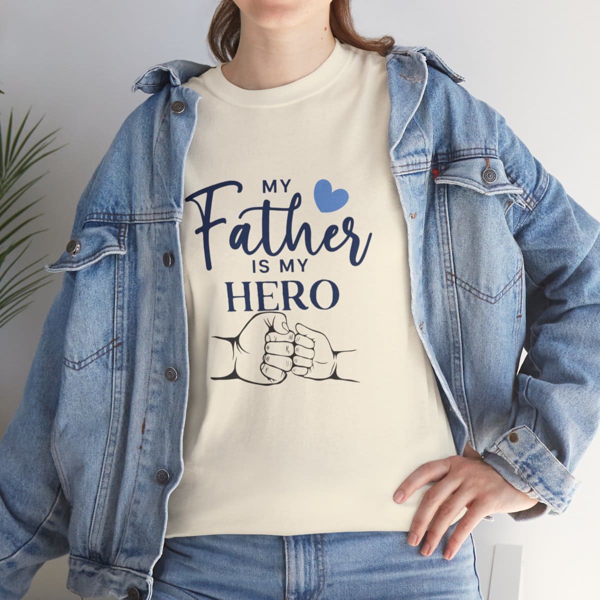My father is my hero: Unisex Heavy Cotton Tee - Image 132