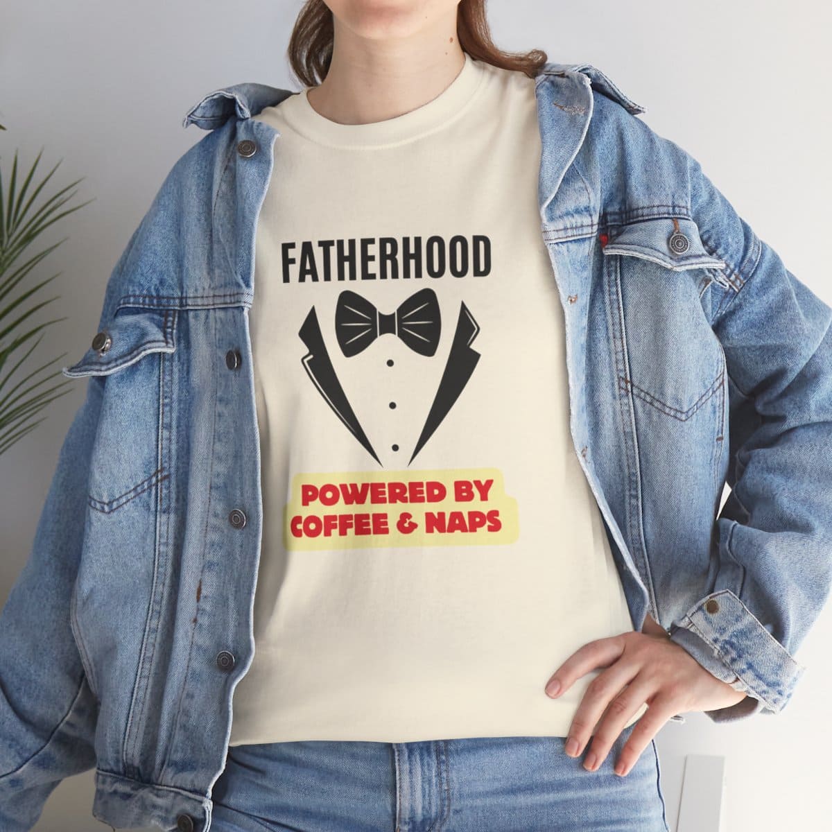 Fatherhood: Powered By Coffee & Nap: Unisex Heavy Cotton Tee - Image 104
