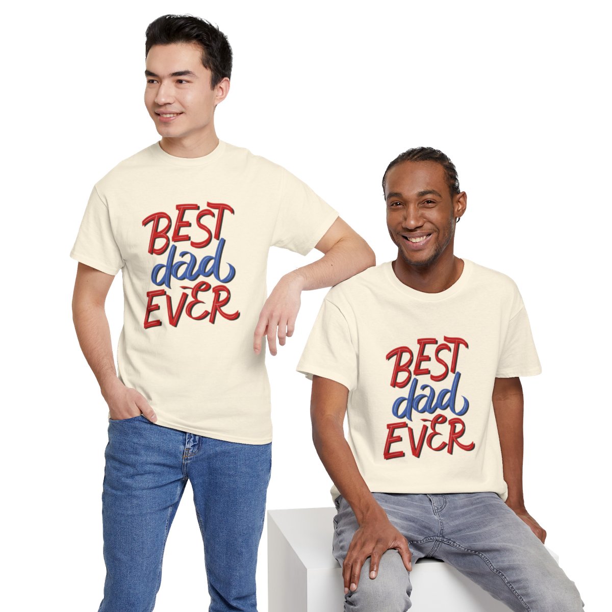 Best Dad Ever: Unisex Heavy Cotton Tee - Image 107