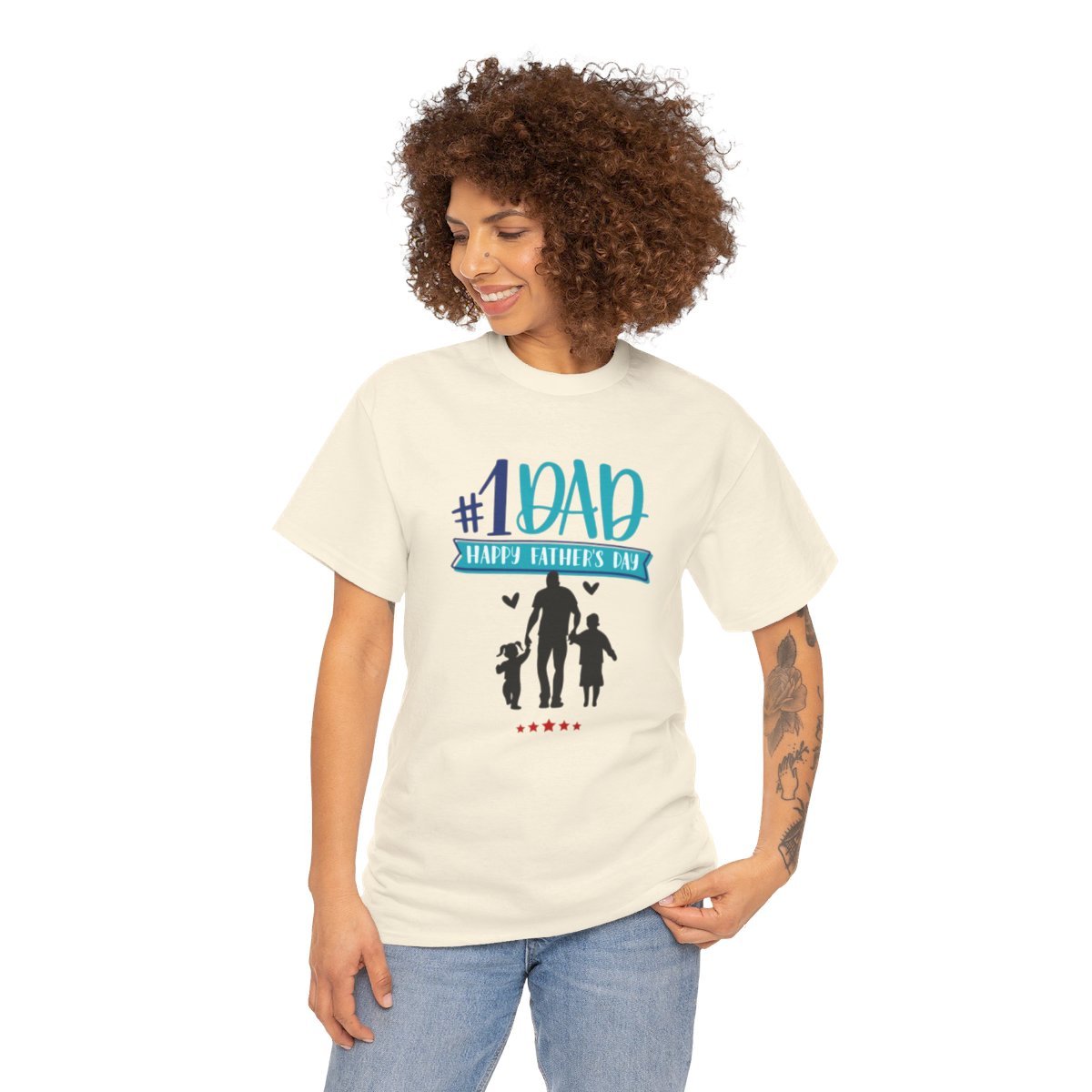 No.1 Dad, Happy Father's Day: Unisex Heavy Cotton Tee 65 No.1 Dad, Happy Father's Day: Unisex Heavy Cotton Tee - Image 65