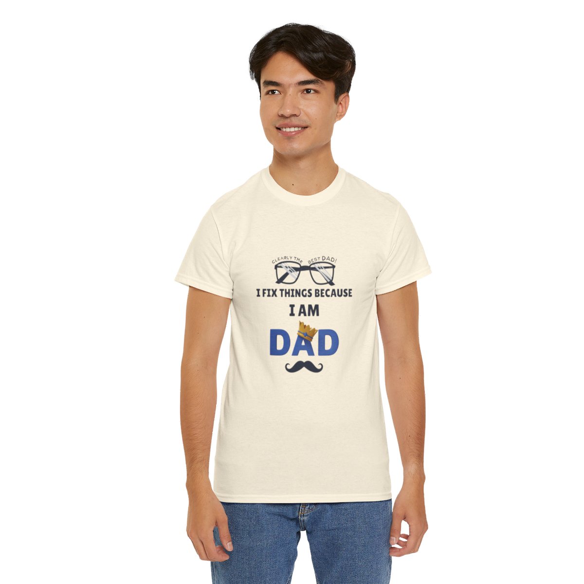 I Fix Things Because  I am Dad: Unisex Heavy Cotton Tee - Image 75