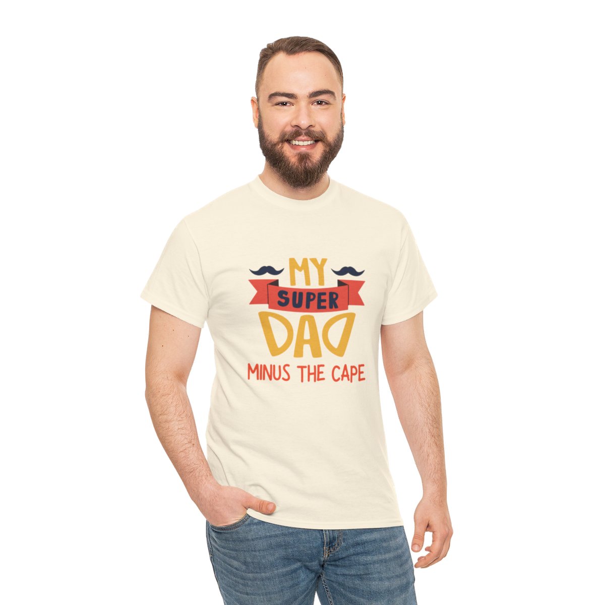 My Super Dad Minus The Cape: Unisex Heavy Cotton Tee - Image 13