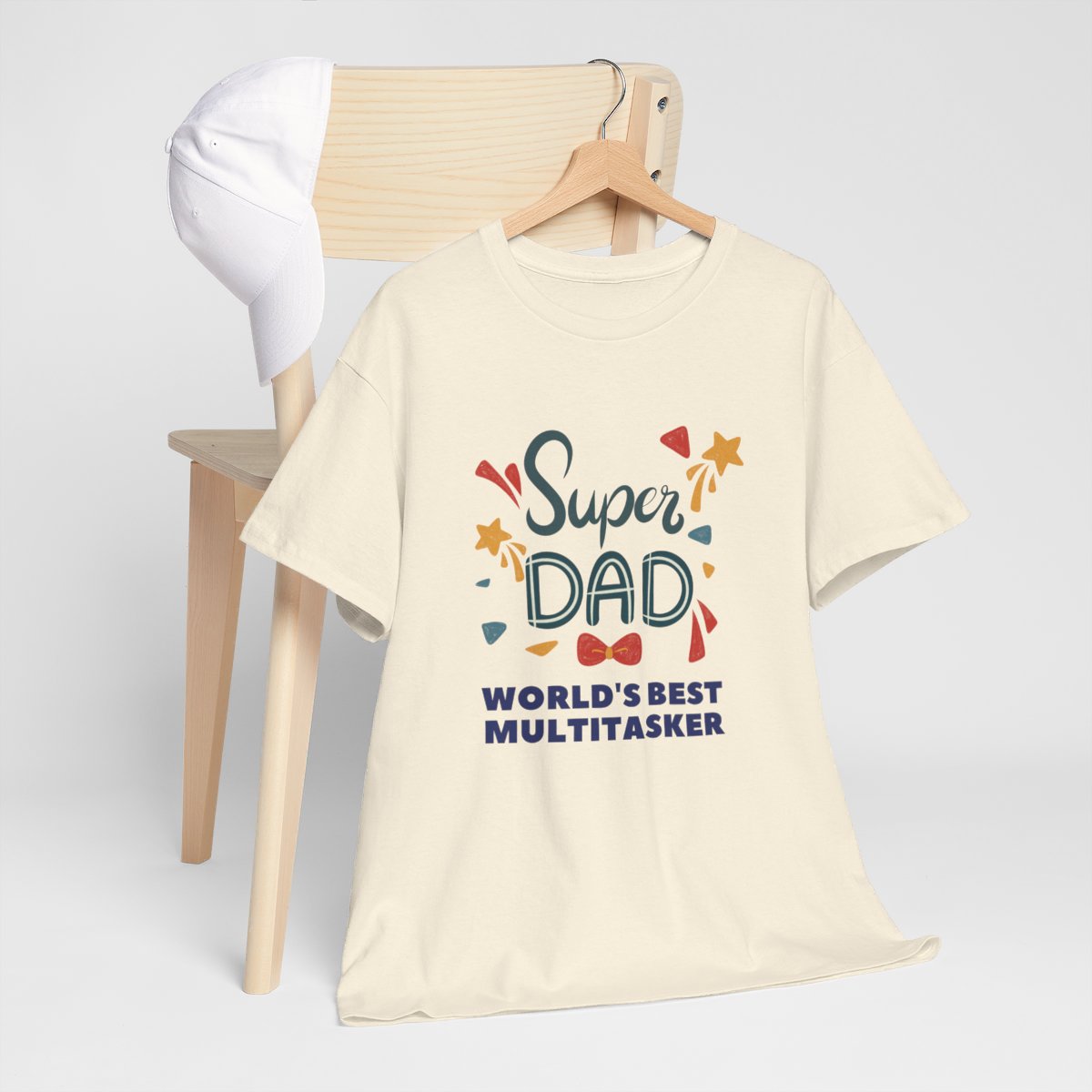 Super-dad: World's Best Multitasker: Unisex Heavy Cotton Tee - Image 89