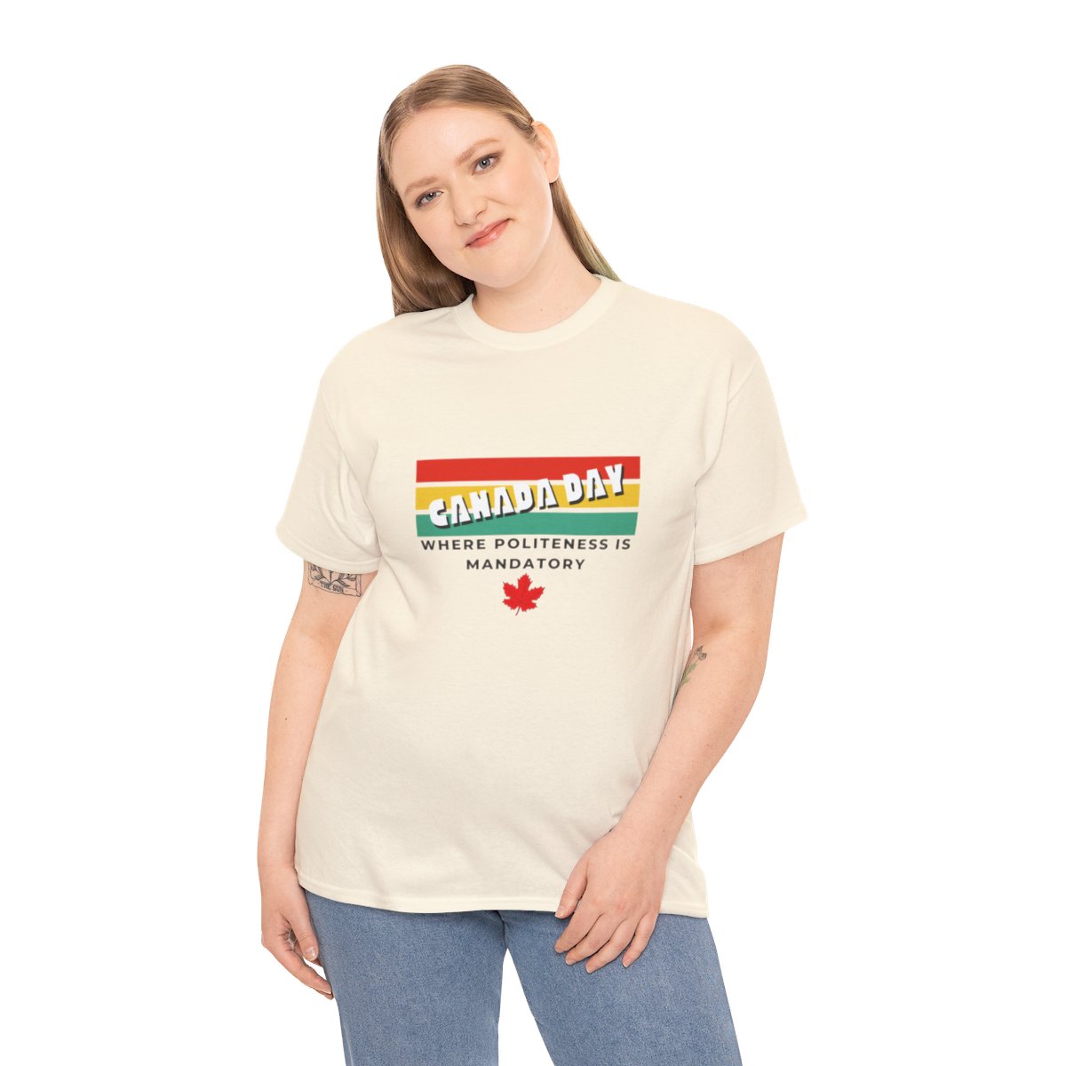 Canada Day: Where Politeness is Mandatory: Unisex Heavy Cotton Tee - Image 94