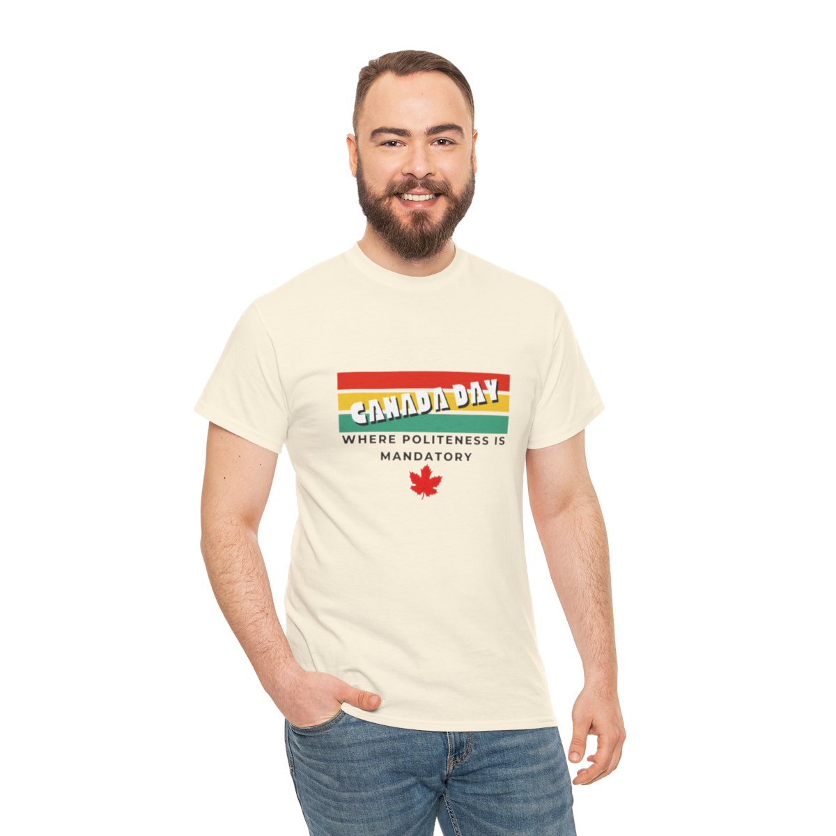 Canada Day: Where Politeness is Mandatory: Unisex Heavy Cotton Tee - Image 95