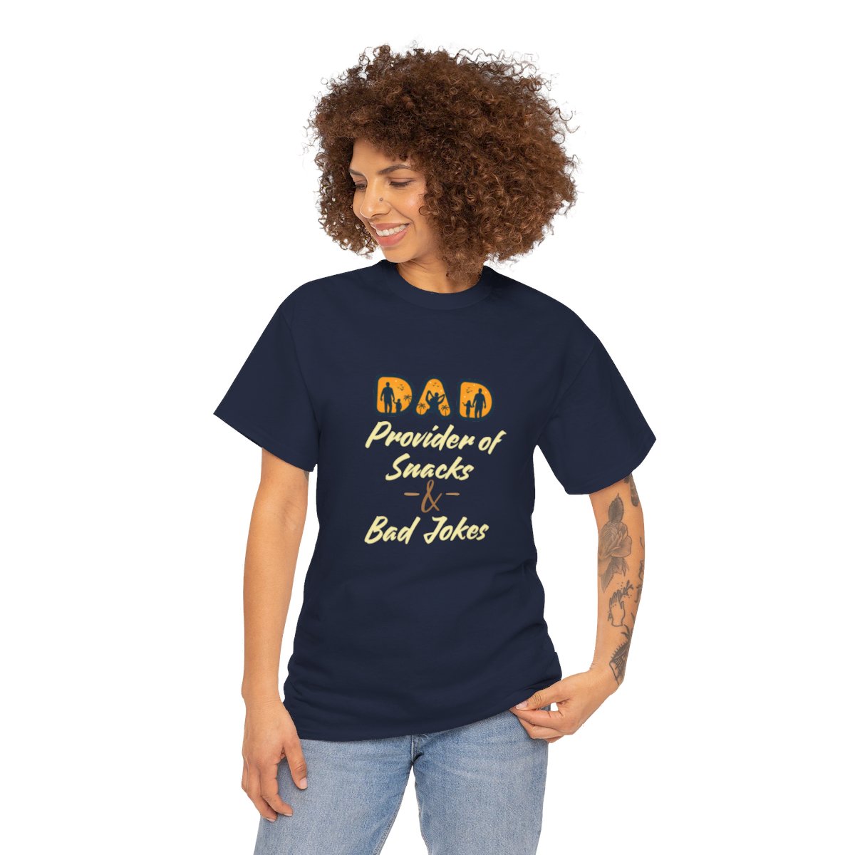 Dad: Provider of Snacks & Bad Jokes: Unisex Heavy Cotton Tee - Image 119