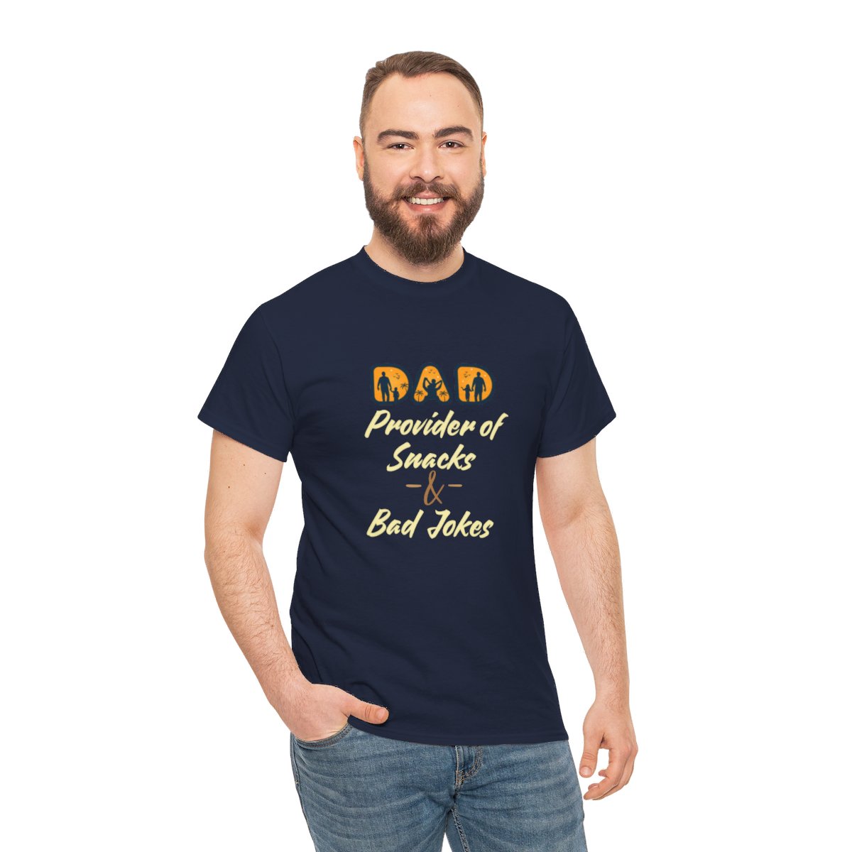Dad: Provider of Snacks & Bad Jokes: Unisex Heavy Cotton Tee - Image 121