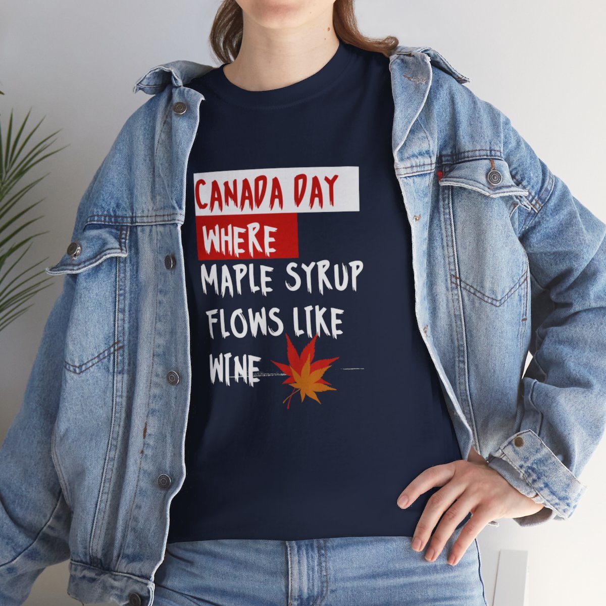 Canada Day: Where Maple Syrup Flows Like Wine: Unisex Heavy Cotton Tee - Image 23