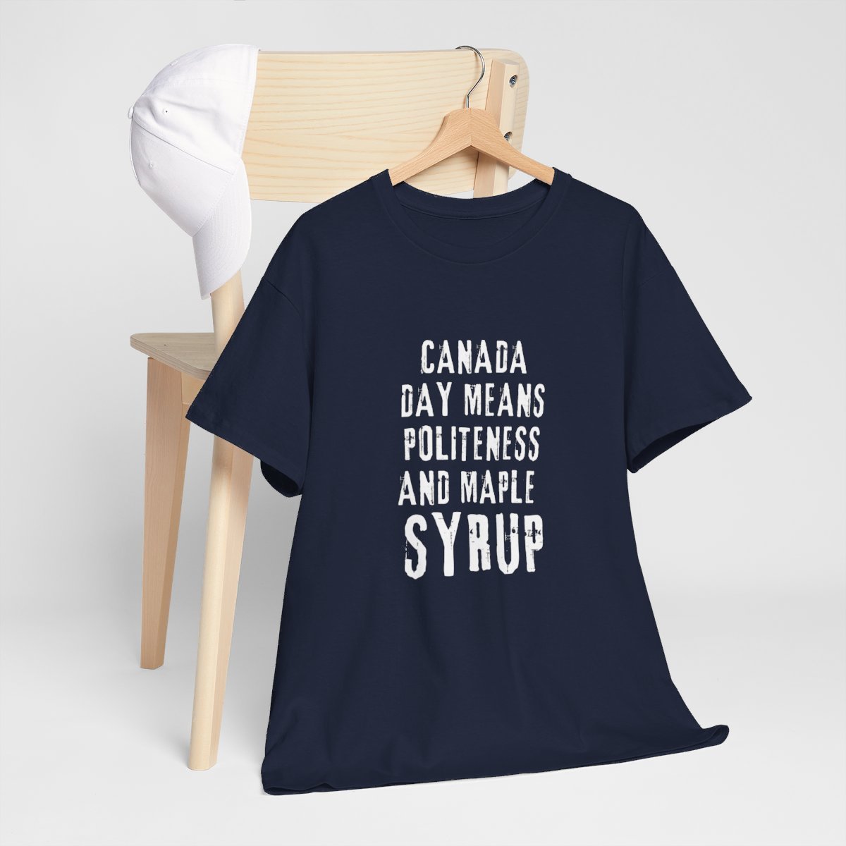 Canada Day Means Politeness & Maple Syrup: Unisex Heavy Cotton Tee 190 Canada Day Means Politeness & Maple Syrup: Unisex Heavy Cotton Tee - Image 190