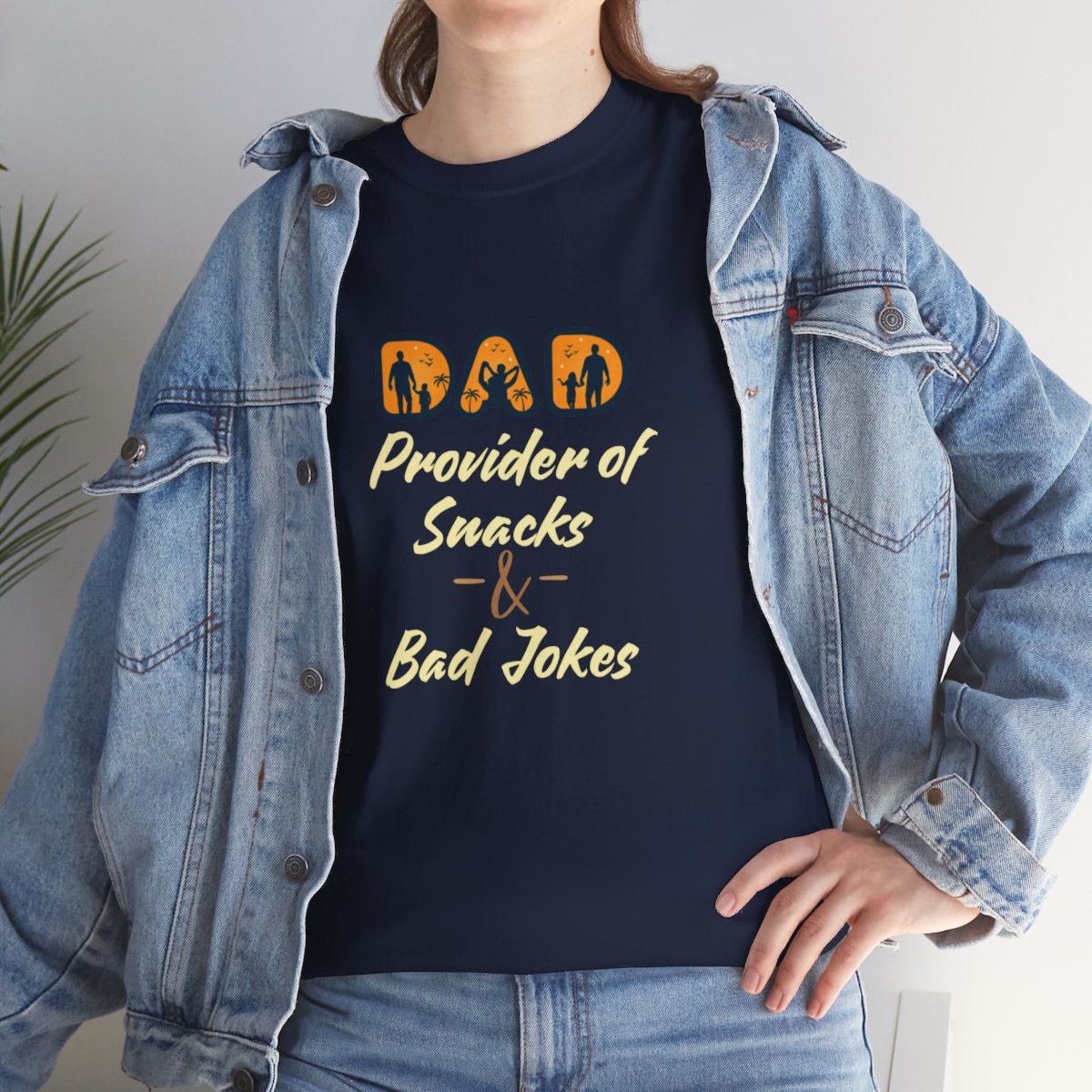 Dad: Provider of Snacks & Bad Jokes: Unisex Heavy Cotton Tee - Image 131