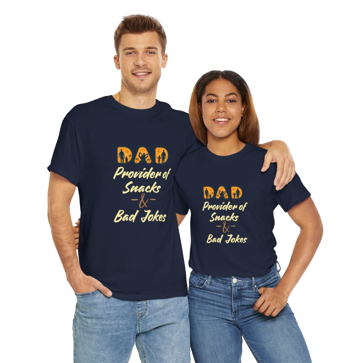 Dad: Provider of Snacks & Bad Jokes: Unisex Heavy Cotton Tee - Image 132