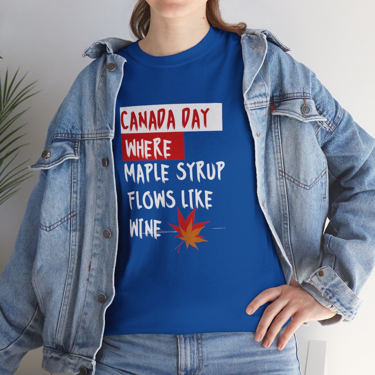 Canada Day: Where Maple Syrup Flows Like Wine: Unisex Heavy Cotton Tee - Image 185
