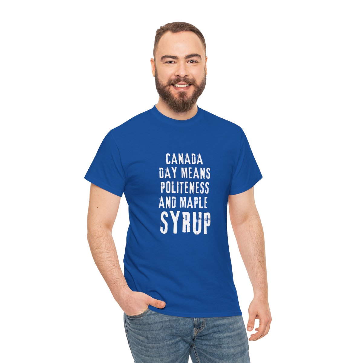 Canada Day Means Politeness & Maple Syrup: Unisex Heavy Cotton Tee 175 Canada Day Means Politeness & Maple Syrup: Unisex Heavy Cotton Tee - Image 175