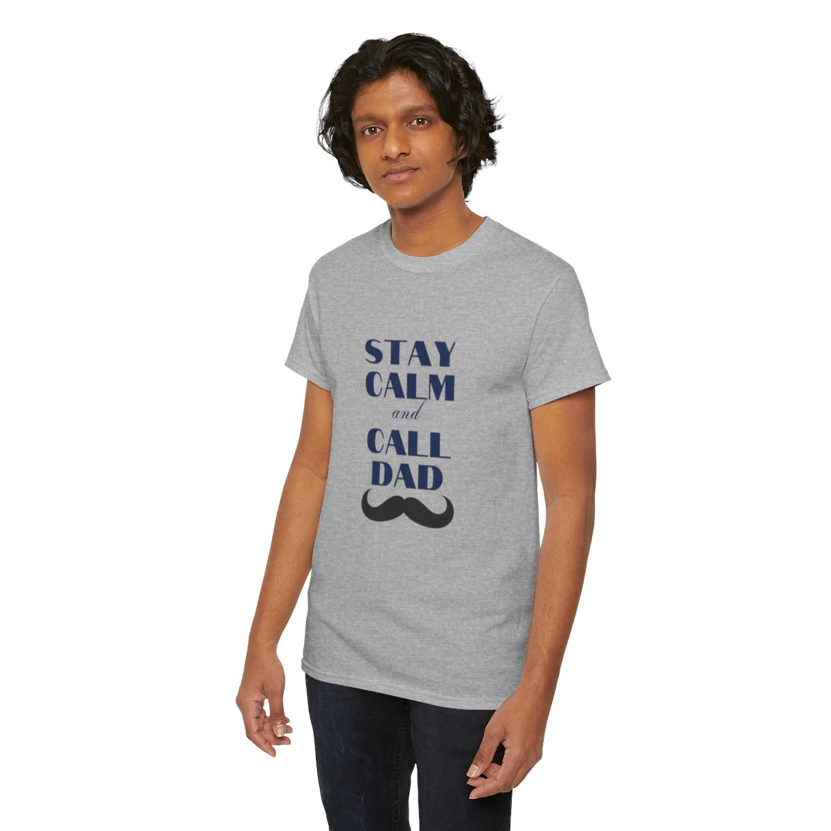 Stay Calm & Call Dad: Unisex Heavy Cotton Tee 100 Stay Calm & Call Dad: Unisex Heavy Cotton Tee - Image 100