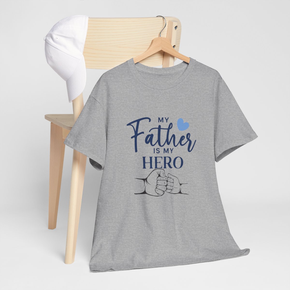 My father is my hero: Unisex Heavy Cotton Tee - Image 90