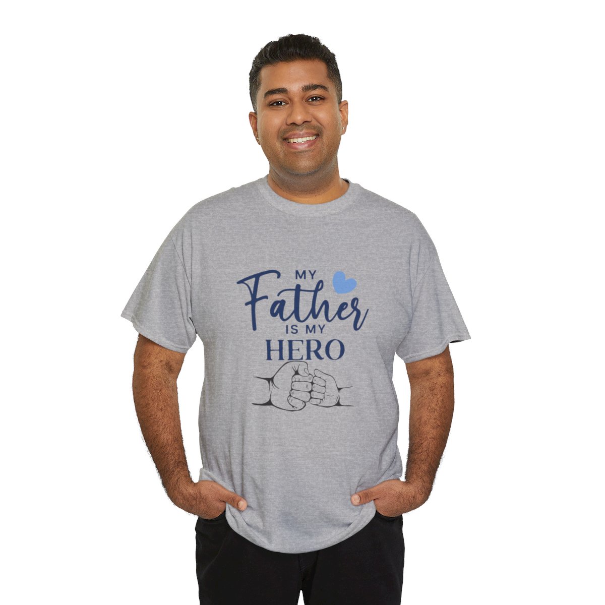 My father is my hero: Unisex Heavy Cotton Tee - Image 99