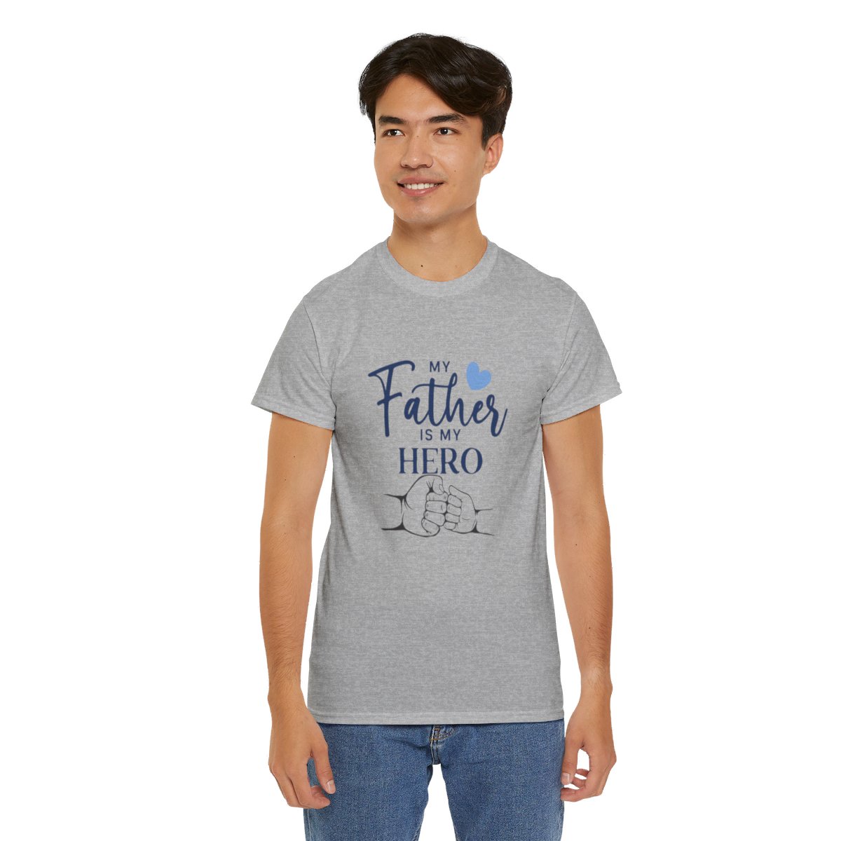 My father is my hero: Unisex Heavy Cotton Tee - Image 103