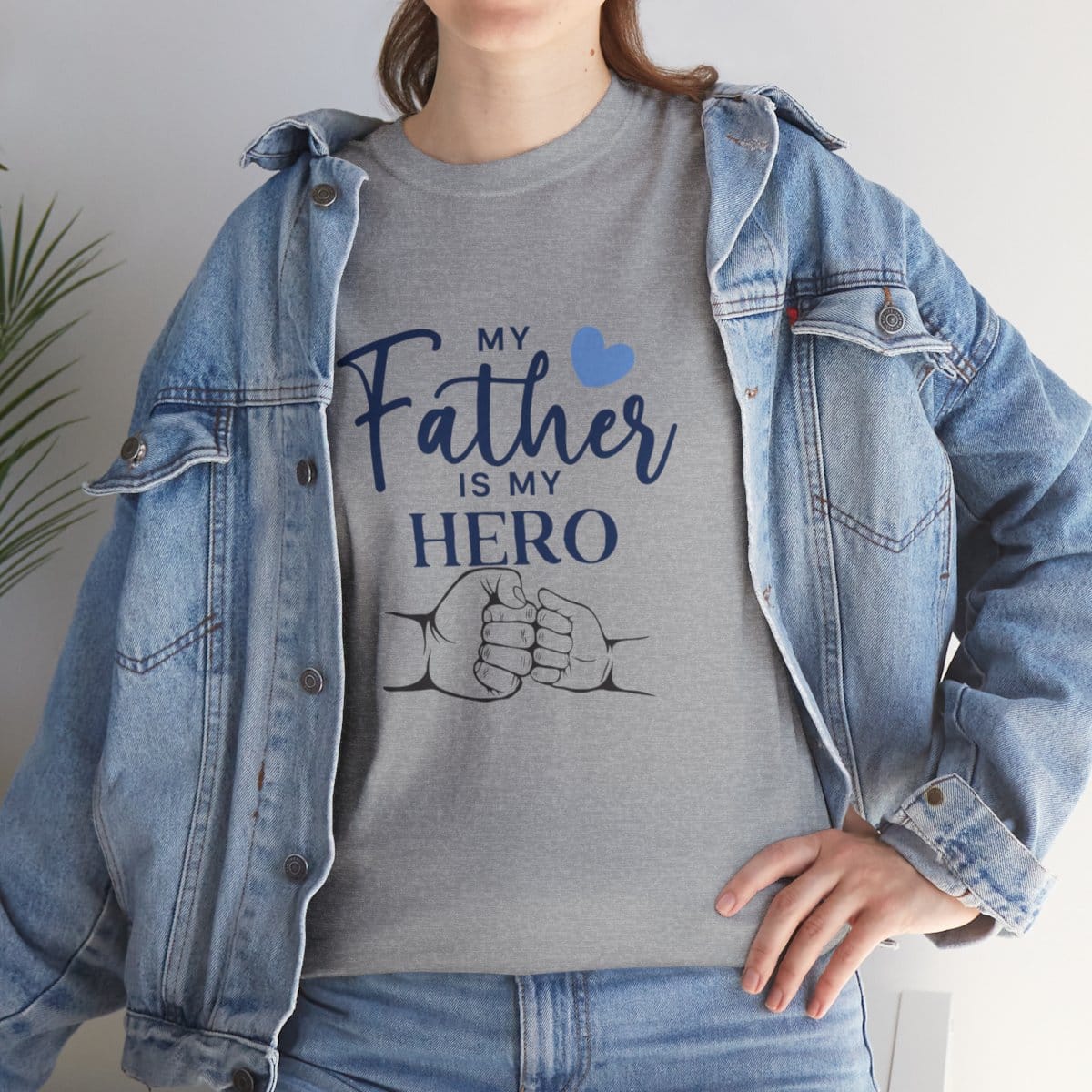 My father is my hero: Unisex Heavy Cotton Tee - Image 105