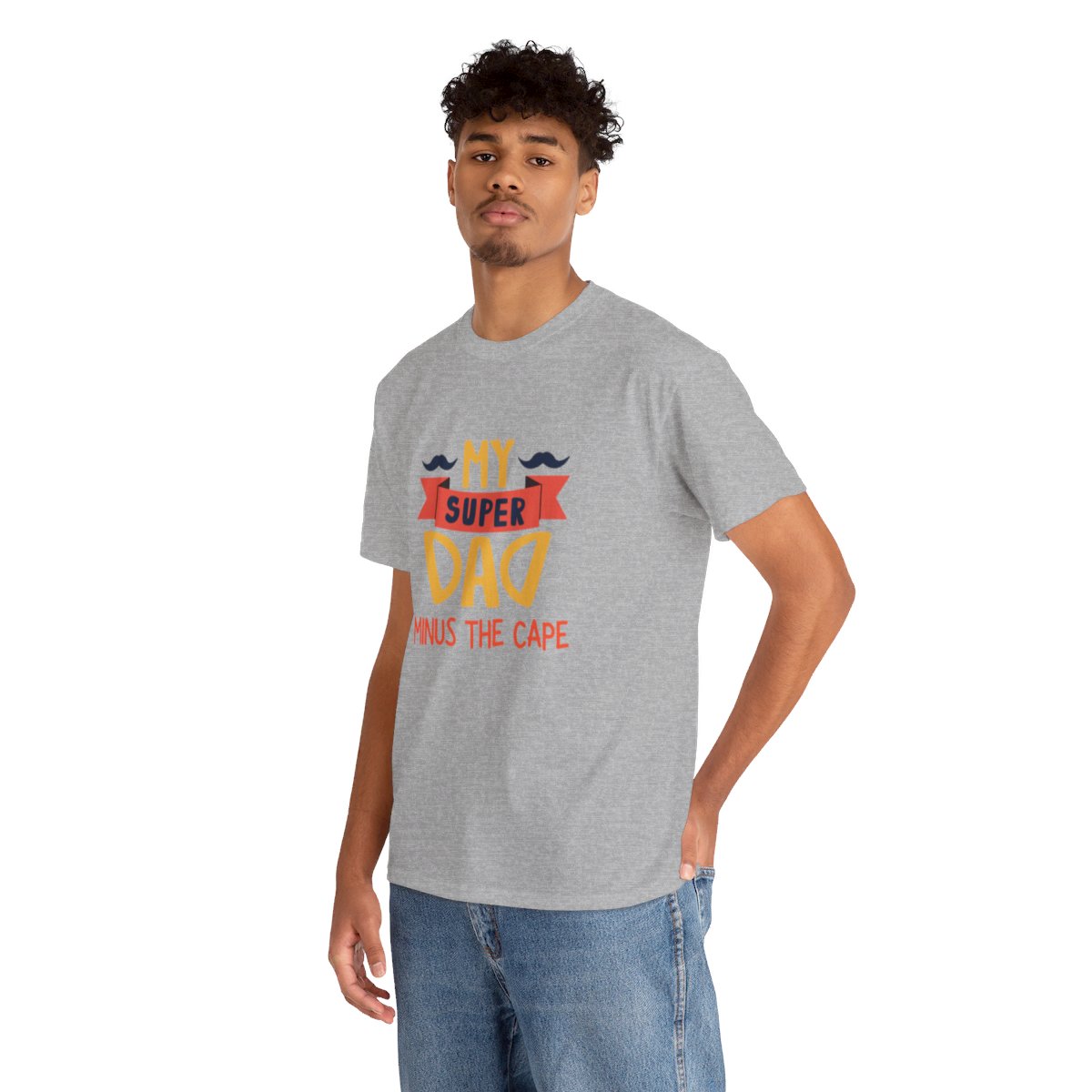 My Super Dad Minus The Cape: Unisex Heavy Cotton Tee - Image 95