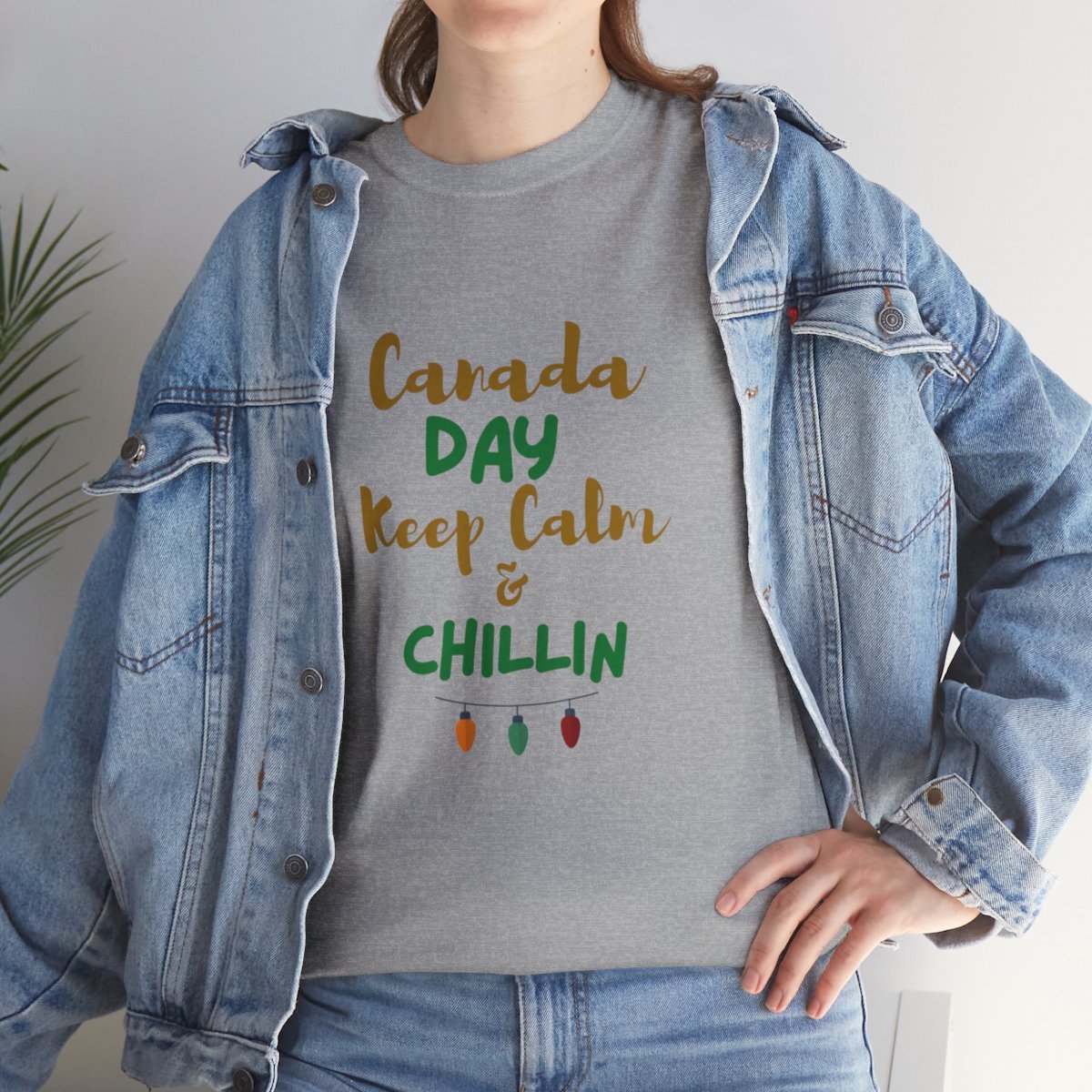 Canada Day, Keep Calm & Chillin: Unisex Heavy Cotton Tee - Image 82