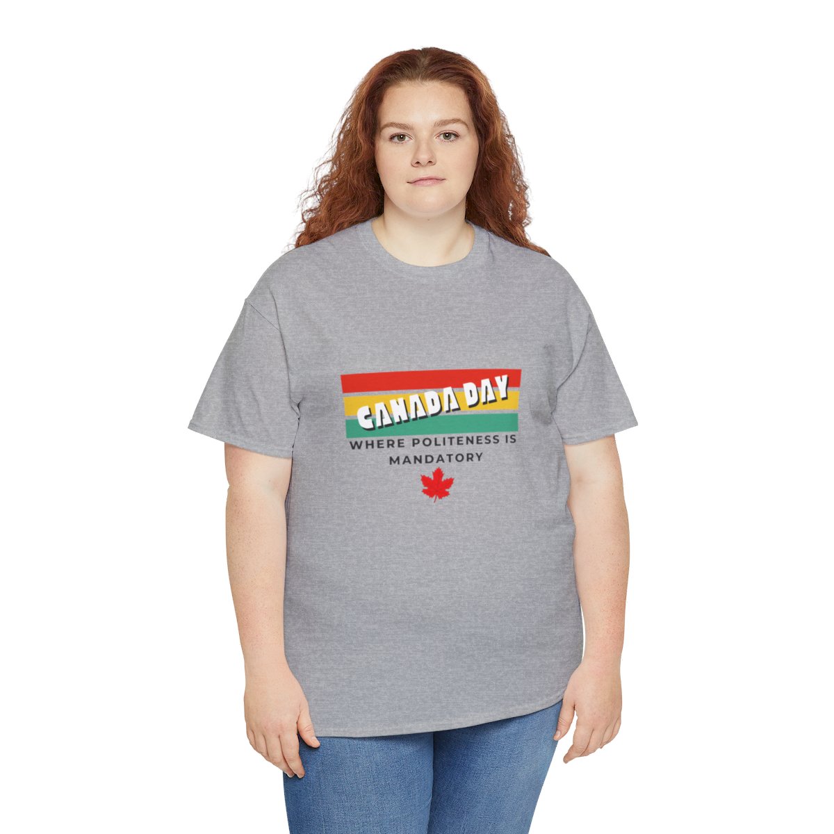 Canada Day: Where Politeness is Mandatory: Unisex Heavy Cotton Tee - Image 70