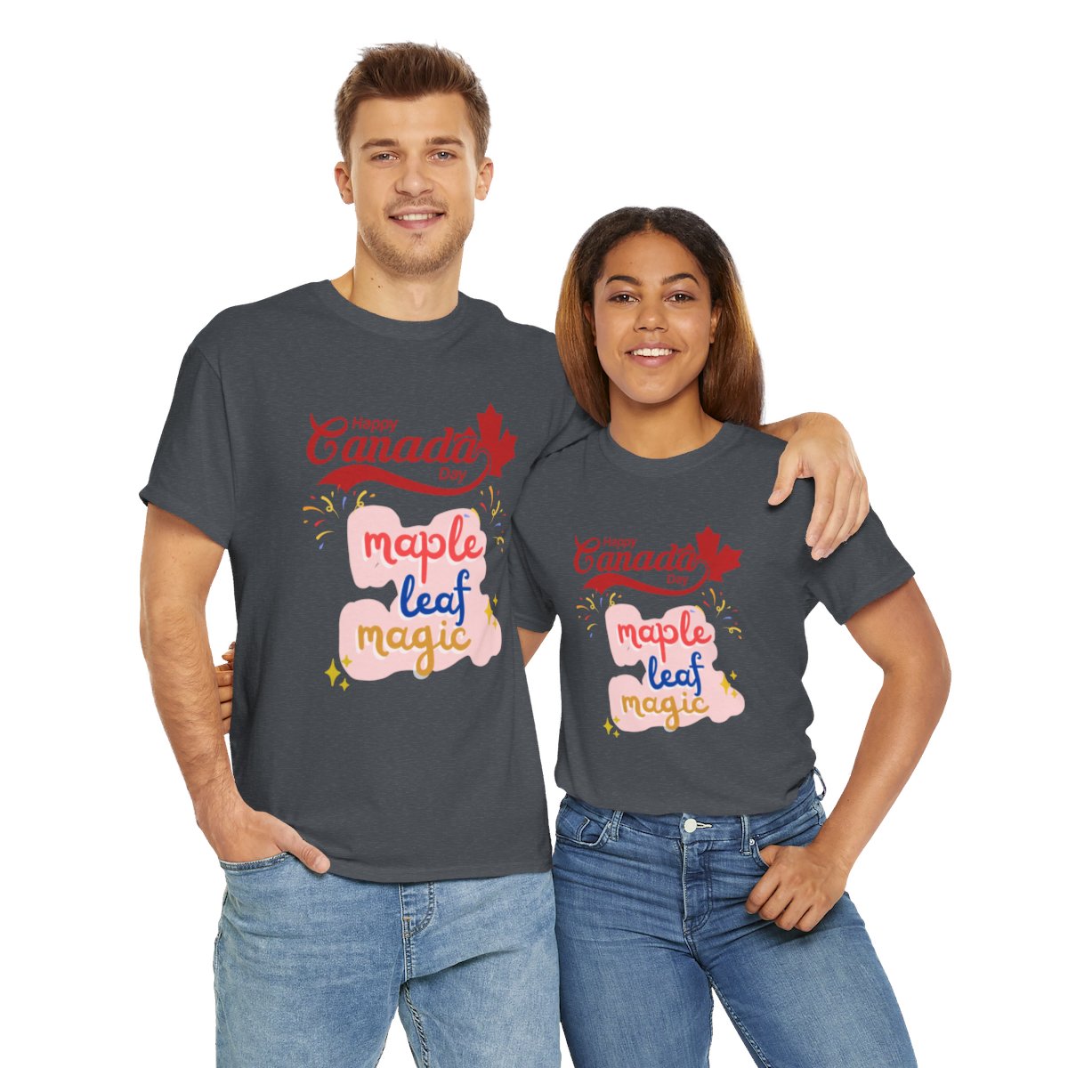 Canada Day: Maple Leaf Magic: Unisex Heavy Cotton Tee 105 Canada Day: Maple Leaf Magic: Unisex Heavy Cotton Tee - Image 105