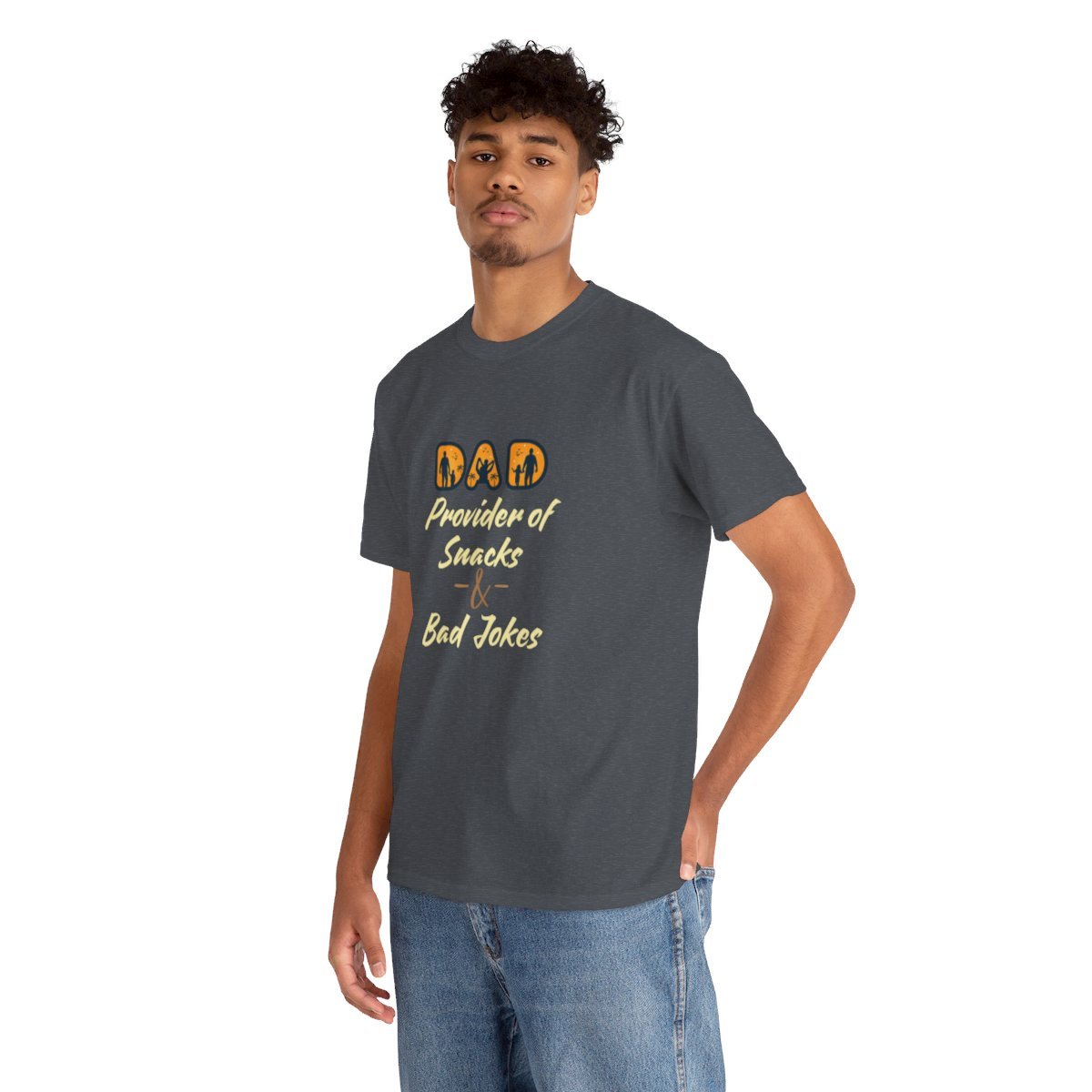 Dad: Provider of Snacks & Bad Jokes: Unisex Heavy Cotton Tee - Image 95