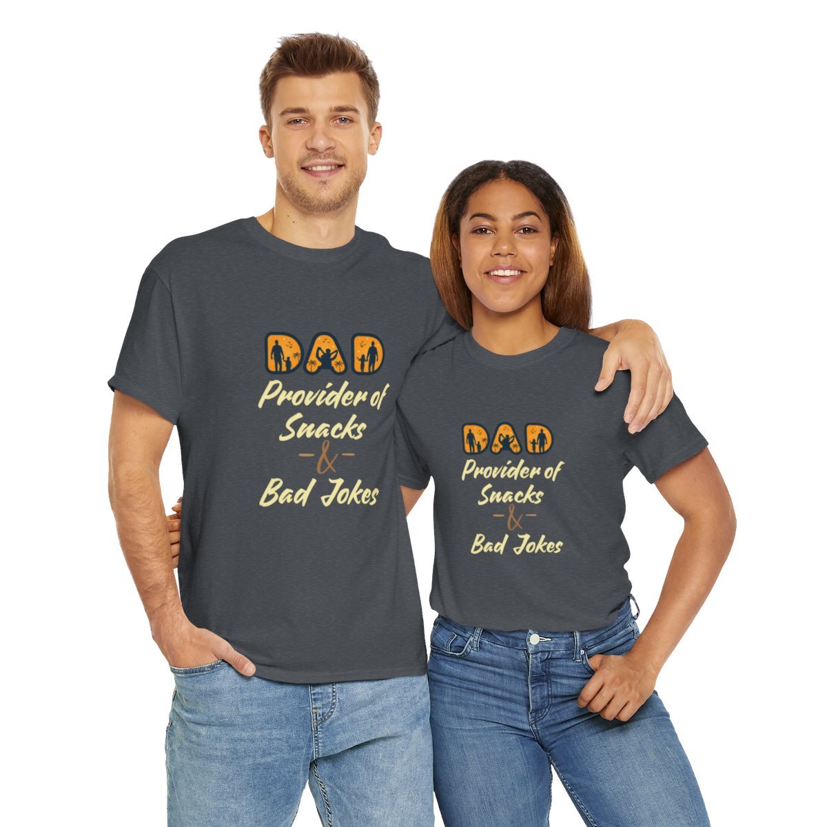 Dad: Provider of Snacks & Bad Jokes: Unisex Heavy Cotton Tee - Image 105