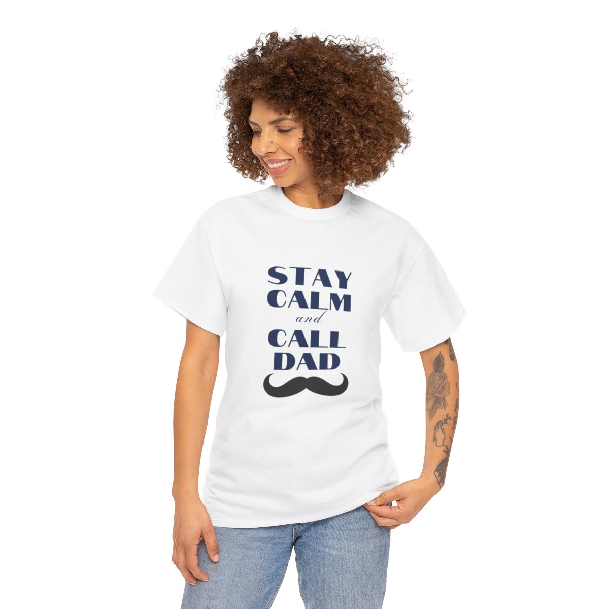 Stay Calm & Call Dad: Unisex Heavy Cotton Tee 28 Stay Calm & Call Dad: Unisex Heavy Cotton Tee - Image 28