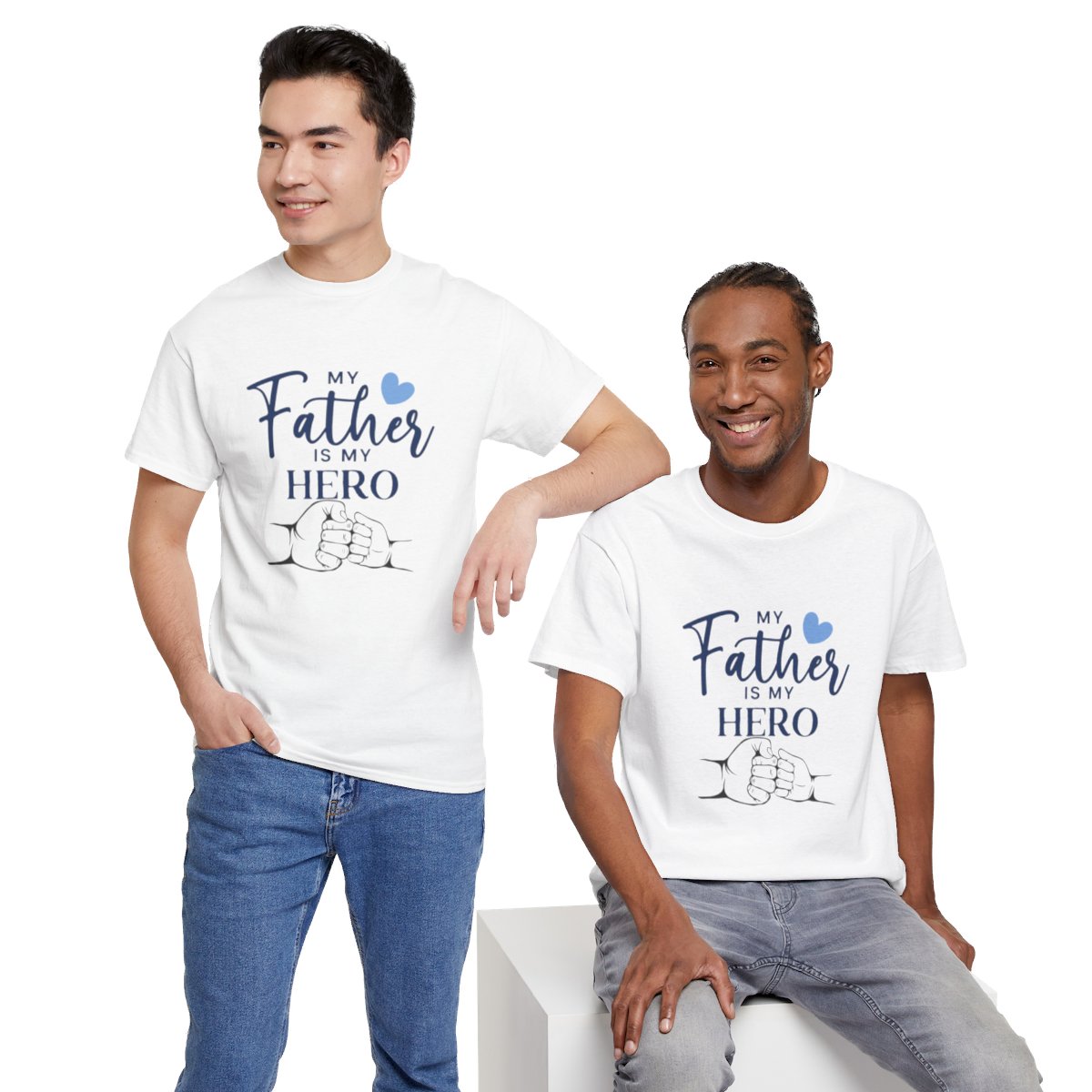 My father is my hero: Unisex Heavy Cotton Tee - Image 53