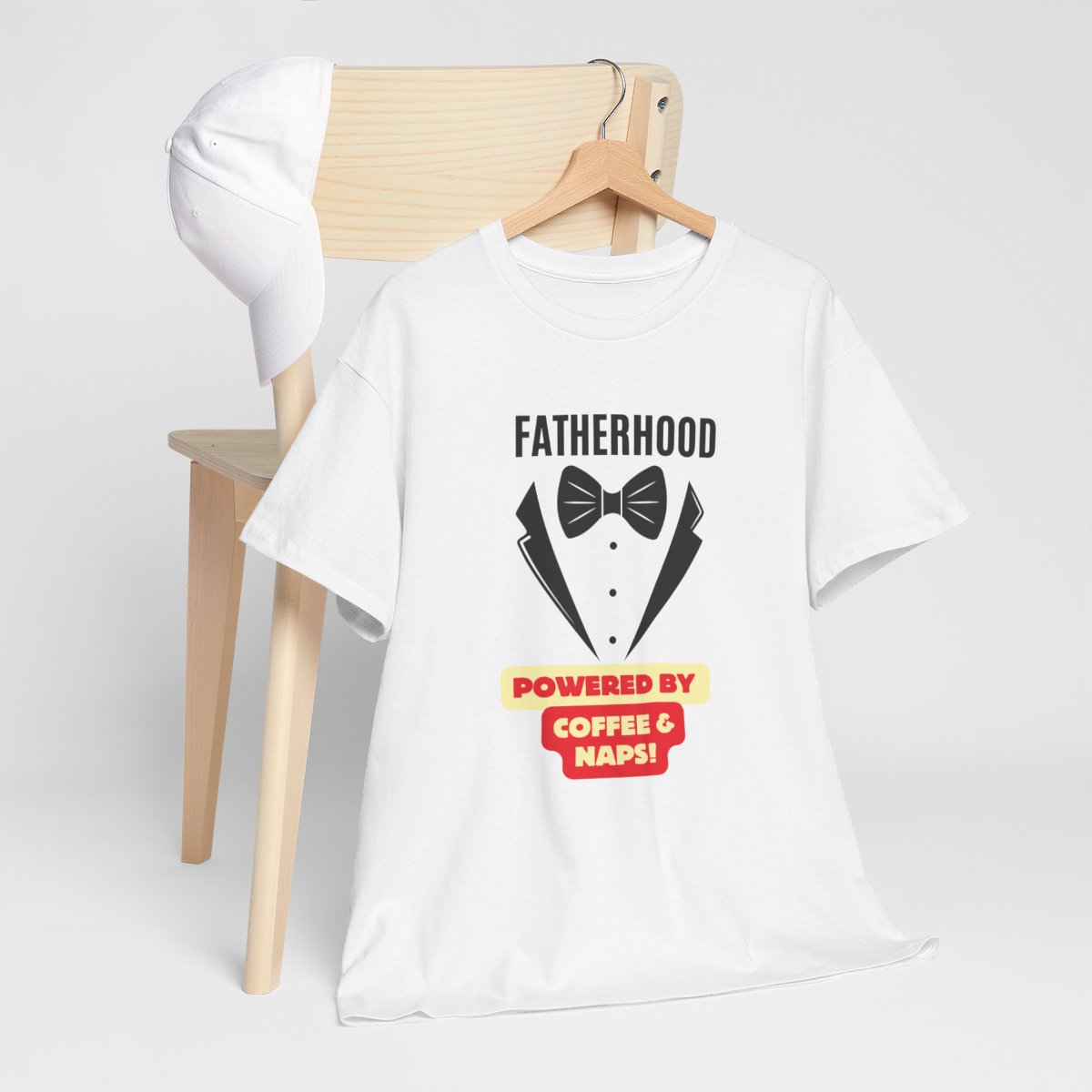 Fatherhood: Powered By Coffee & Nap: Unisex Heavy Cotton Tee - Image 35