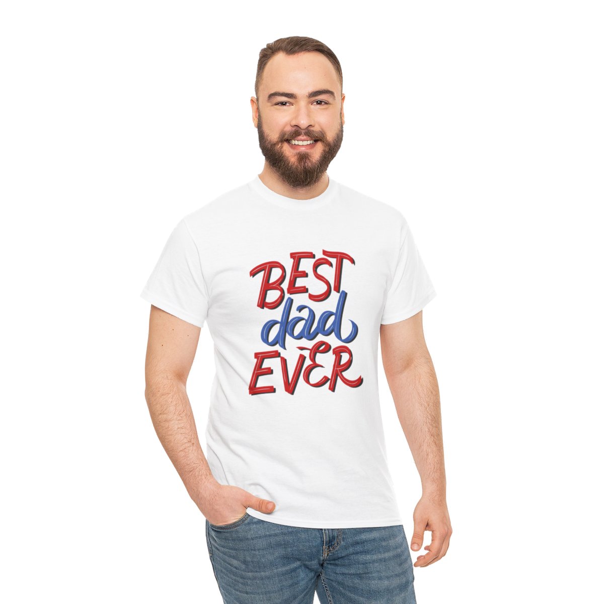 Best Dad Ever: Unisex Heavy Cotton Tee - Image 40