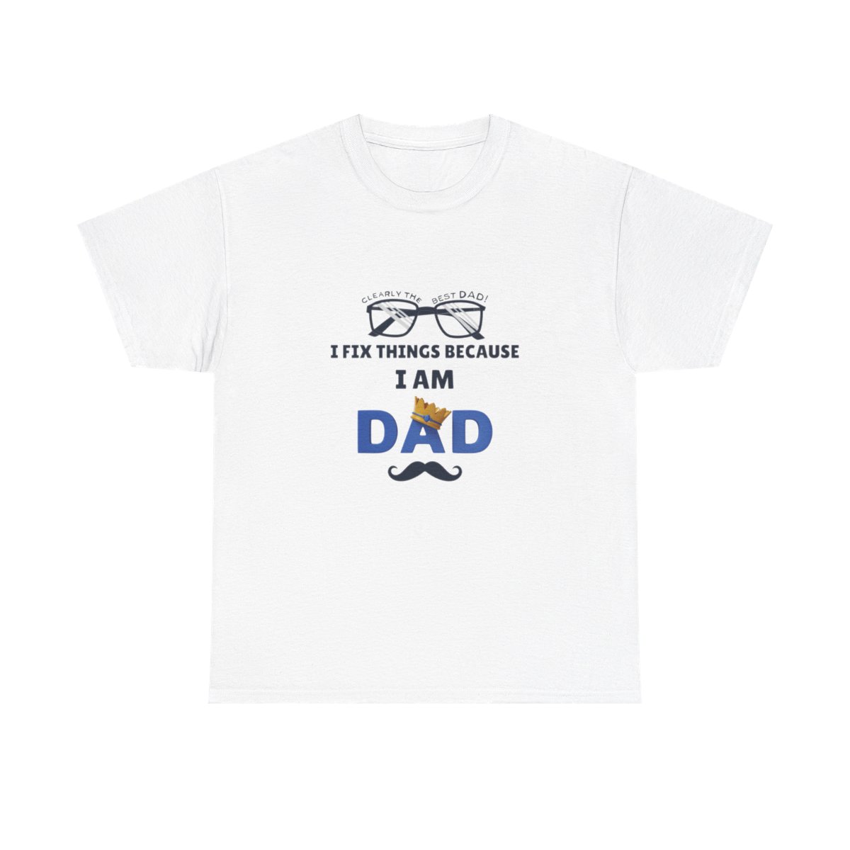 I Fix Things Because  I am Dad: Unisex Heavy Cotton Tee - Image 2