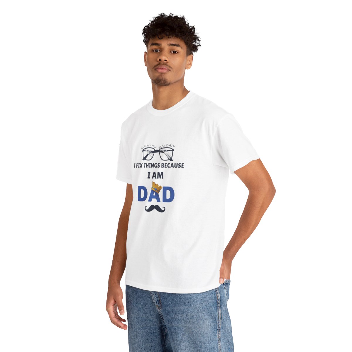 I Fix Things Because  I am Dad: Unisex Heavy Cotton Tee - Image 14