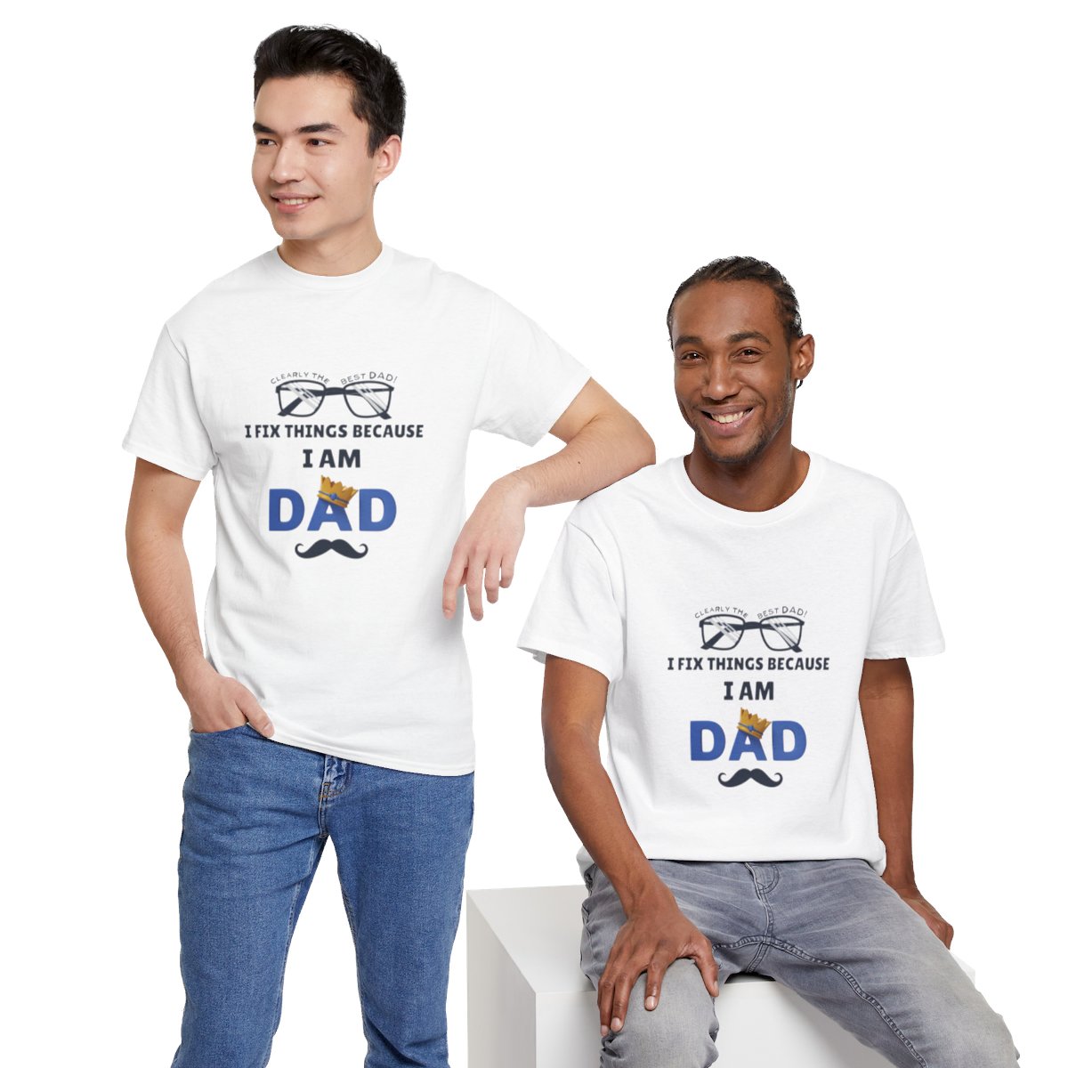 I Fix Things Because  I am Dad: Unisex Heavy Cotton Tee - Image 26