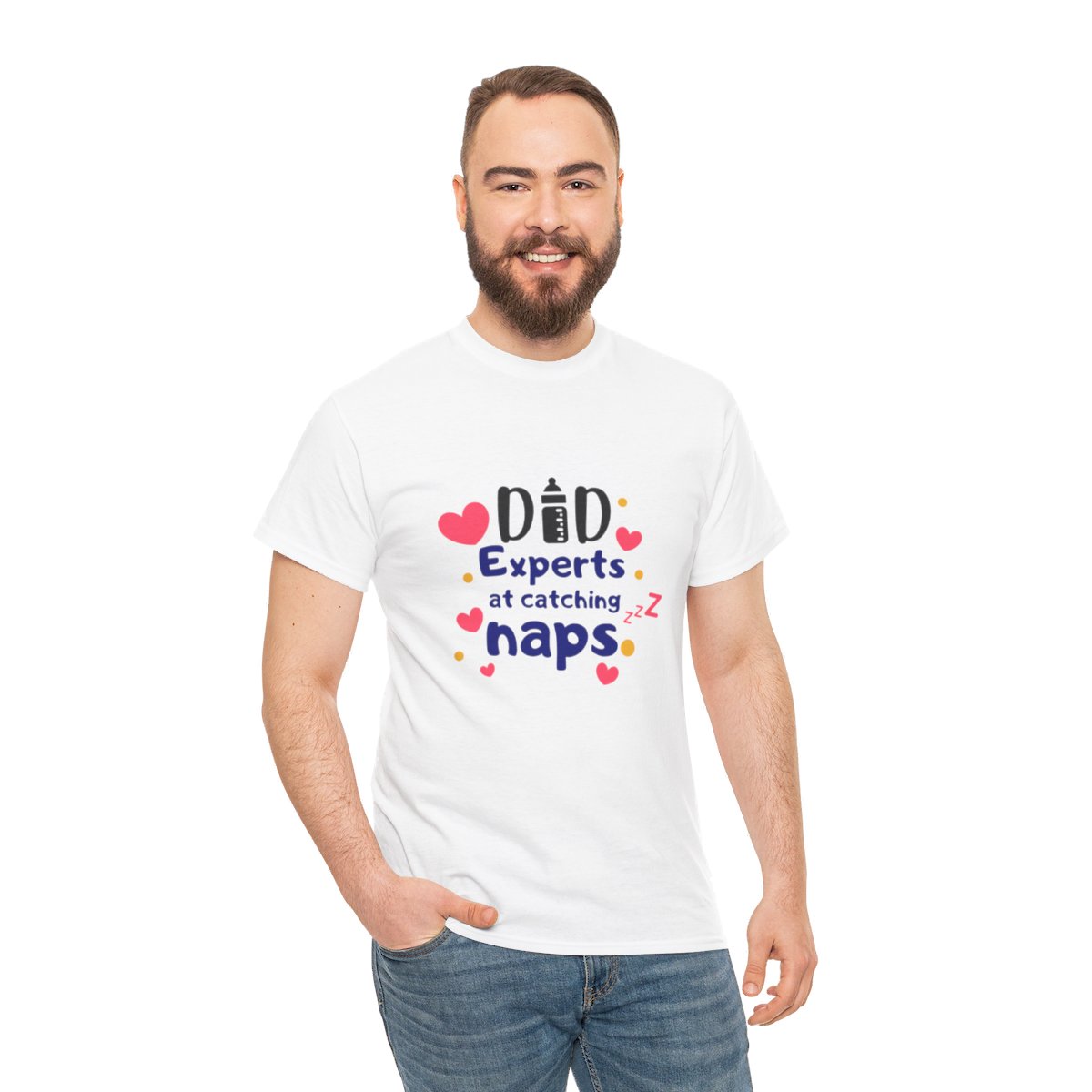 Dad: Experts at Catching Naps: Unisex Heavy Cotton Tee - Image 41