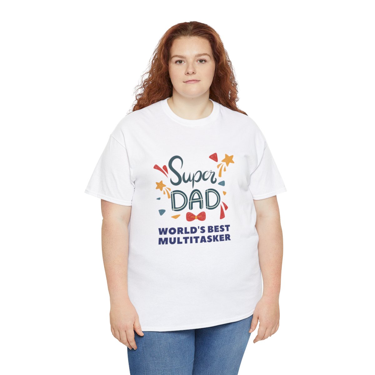 Super-dad: World's Best Multitasker: Unisex Heavy Cotton Tee - Image 42