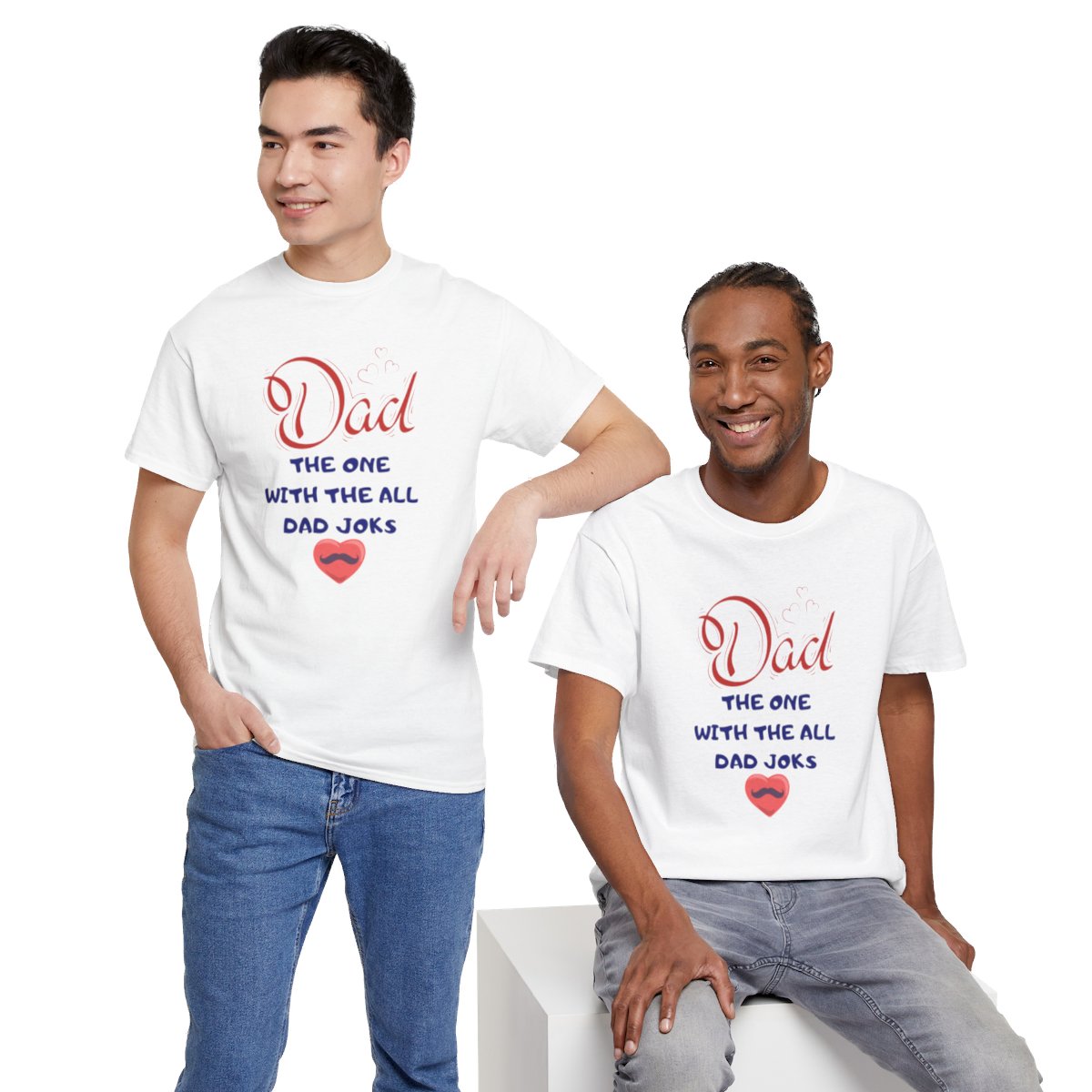 Dad: The One With The All Dad Jokes: Unisex Heavy Cotton Tee - Image 53