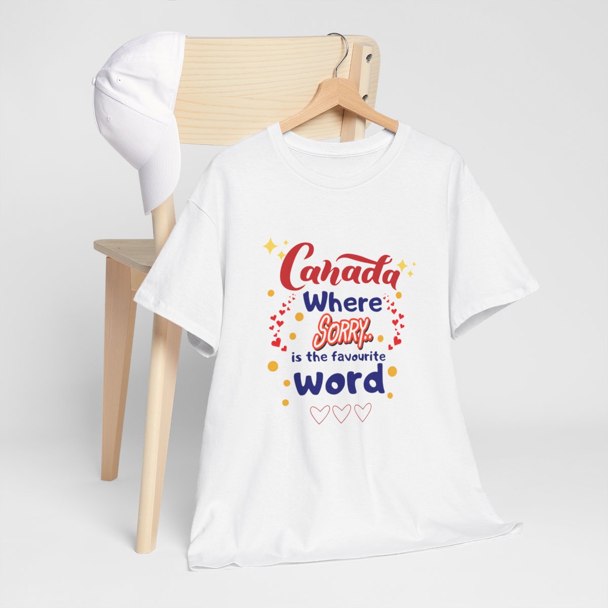 Canada, Where Sorry Is The Favourite Word: Unisex Heavy Cotton Tee - Image 35