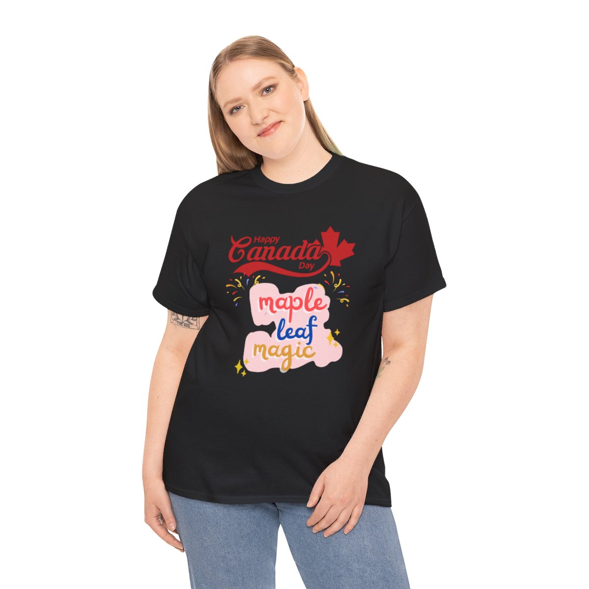 Canada Day: Maple Leaf Magic: Unisex Heavy Cotton Tee 39 Canada Day: Maple Leaf Magic: Unisex Heavy Cotton Tee - Image 39