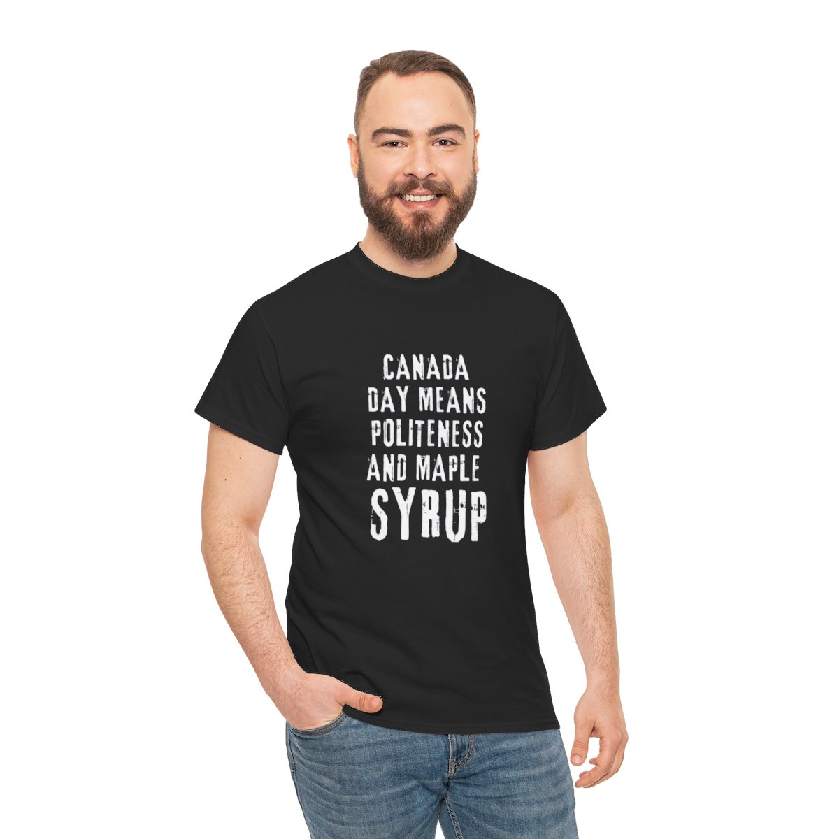 Canada Day Means Politeness & Maple Syrup: Unisex Heavy Cotton Tee 40 Canada Day Means Politeness & Maple Syrup: Unisex Heavy Cotton Tee - Image 40