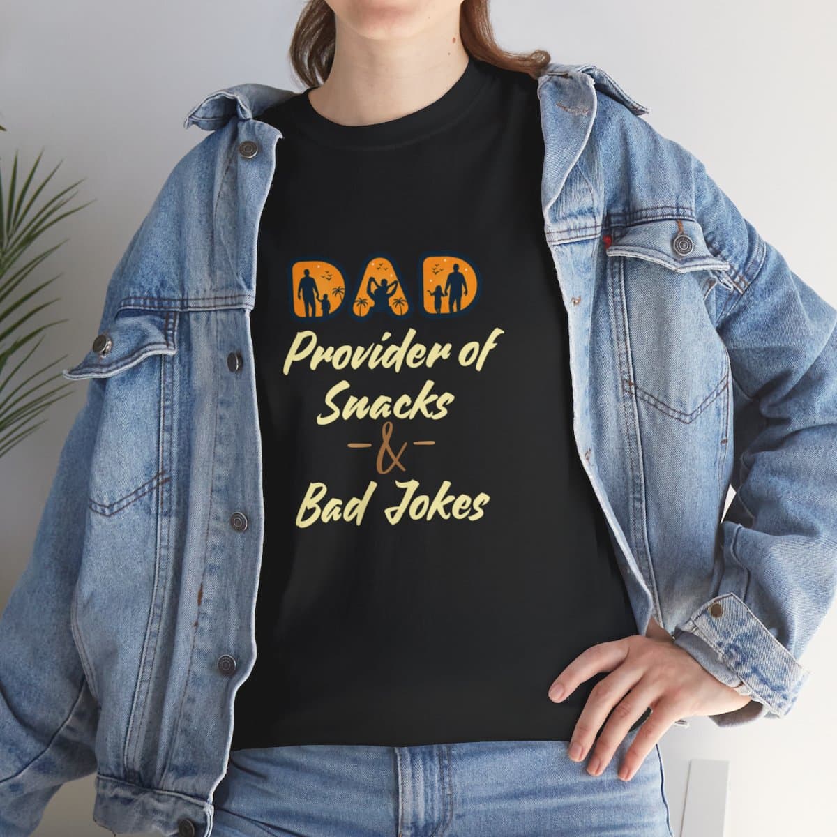 Dad: Provider of Snacks & Bad Jokes: Unisex Heavy Cotton Tee - Image 50