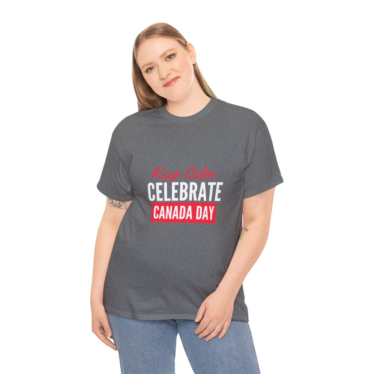 Keep Calm: Celebrate Canada Day: Unisex Heavy Cotton Tee - Image 93